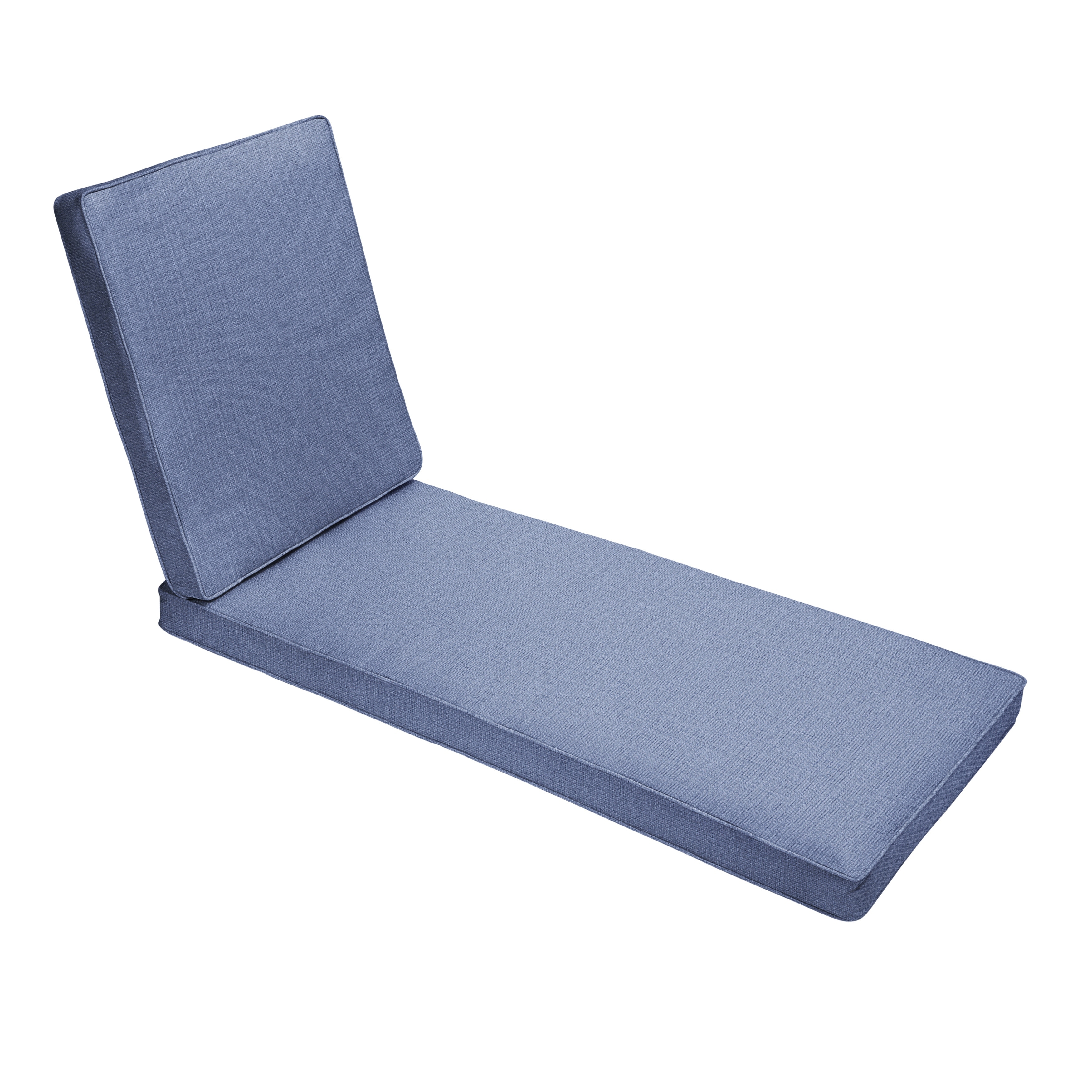 Sorra Home Indoor Outdoor Corded Chaise Lounge Chair Cushion 73 x 24 x 3 Hinged Cushion Corded Ivory